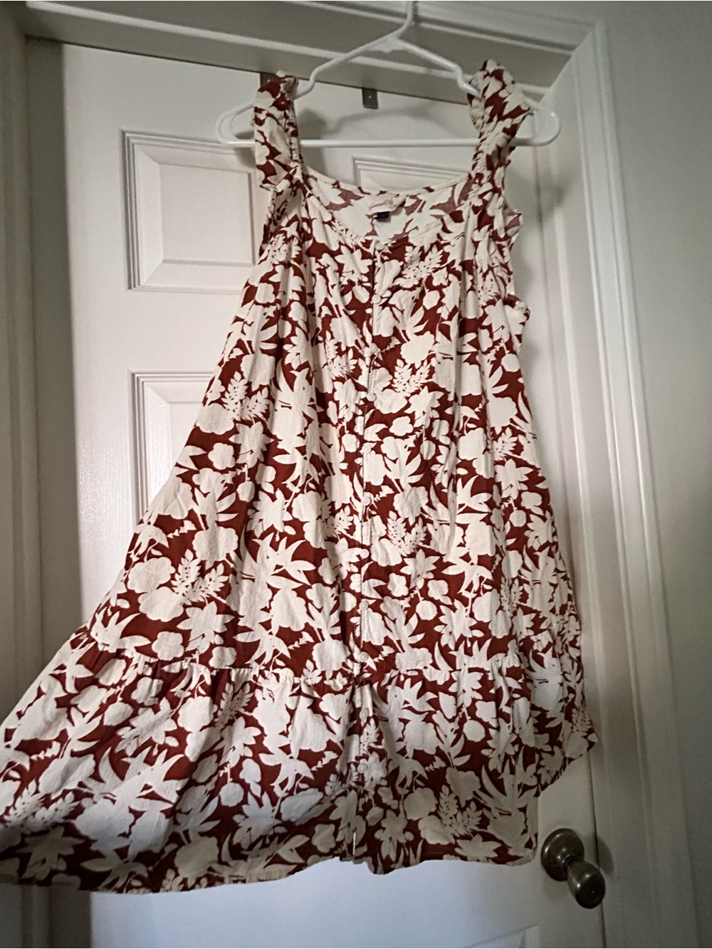 Universal Thread Girls' Floral Midi Dress in Cream and Rust